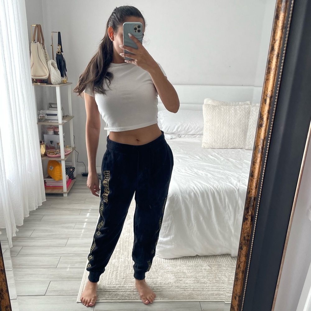 Hollister Black Joggers with Gold Accent